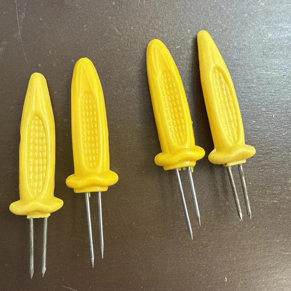 Lot Of 19 Vintage Corn On The Cob Holders Skewers Yellow